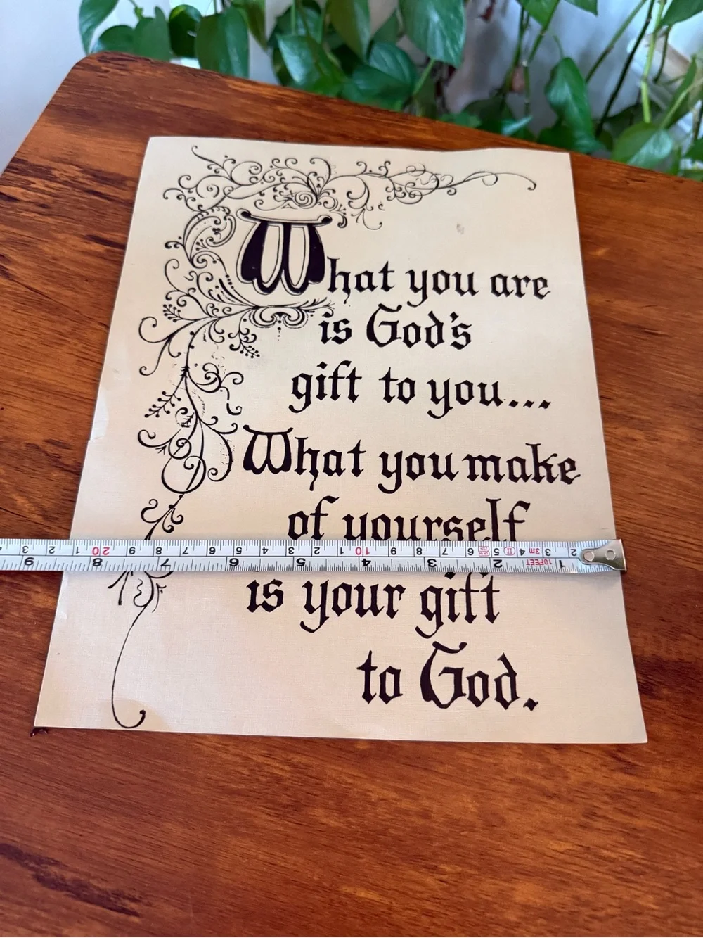 Inspirational Script Wall Art - Black on Cream Christian GOD